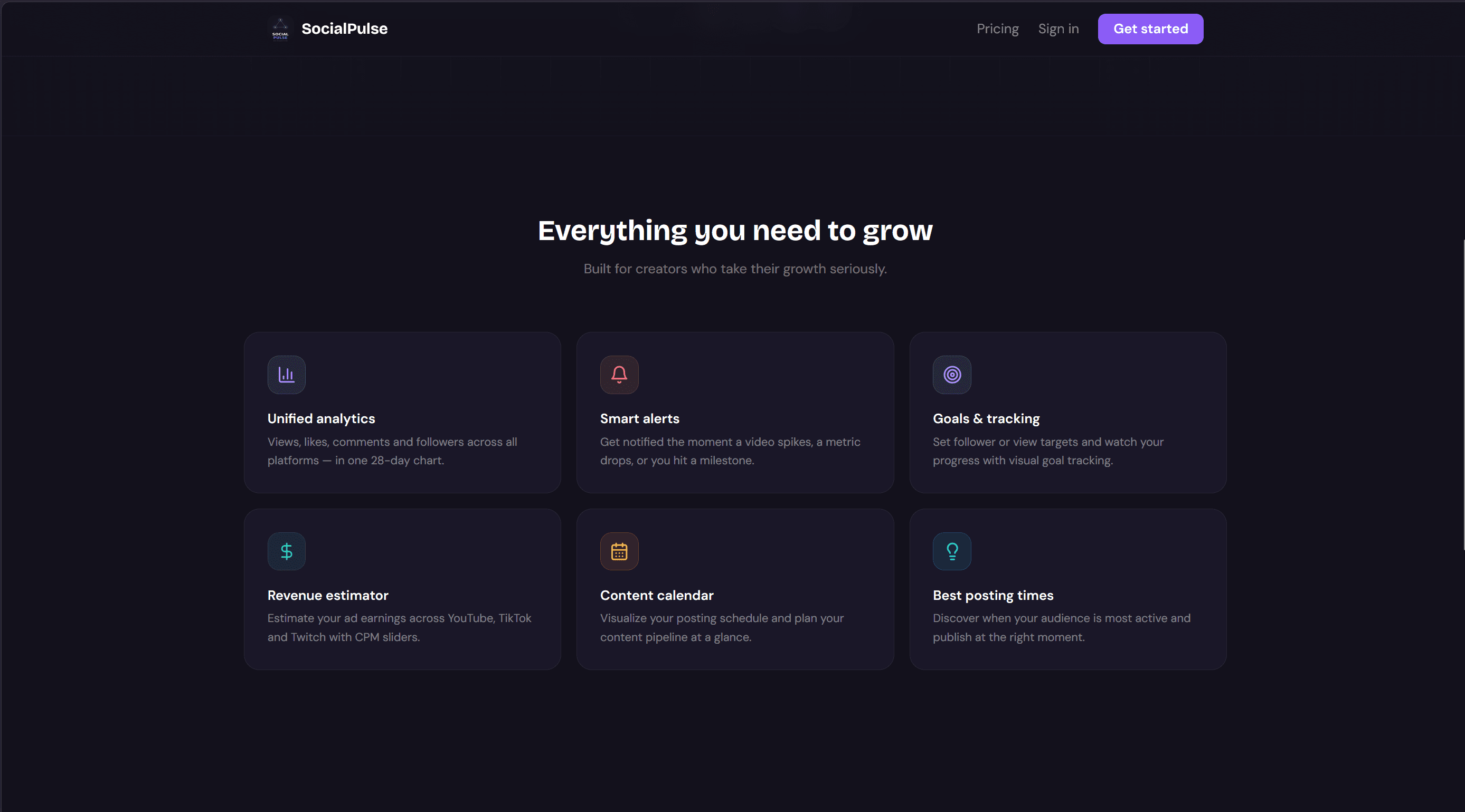 Landing Page — Suite